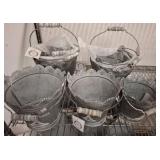 Galvanized Buckets, Eiffel Tower Motif