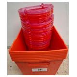 Plastic Storage Bin with Mini Heart-Shaped Buckets
