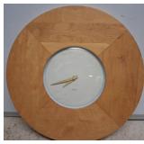 Wood-Frame Wall Clock with Battery-Powered Mechani