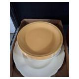 Plates in Yellow and White Ceramic