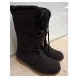 Black Faux Fur Winter Boots, Size 11