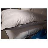 Two White Pillows with Black Trim