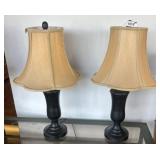 Black Table Lamps with Fabric Shades