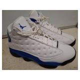 Air Jordan Retro 13 Shoes, White/Blue, Size 9.5 US