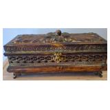Metal and Wood Decorative Jewelry Box