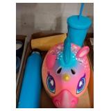 Unicorn head gear and Assorted Drinkware