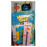 Box Lot with Games, Toy Set, and Plush Pen