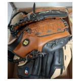 Wilson Baseball Gloves and Assorted Memorabilia