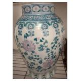 Ceramic Vase with Floral and Geometric Motifs