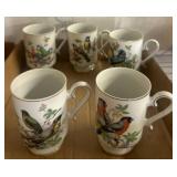 Bone China Mugs with Bird Motifs