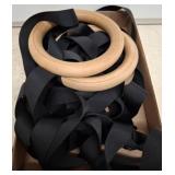 Wood Gymnastic Rings with Black Straps