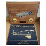 USS Gerald R. Ford Plaque and Commissioning Book