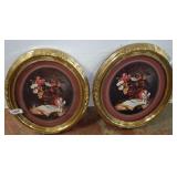 Oval Framed Floral Still Life Prints