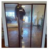 Three-Panel Mirror With Brown Frames, 13ï¿½50 each a