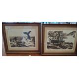 Framed Maritime-Themed Lithographs w2