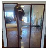 Three-Panel Mirror With Brown Frames, 13ï¿½50 each a