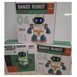 3 Dance Robot Toys in Original Boxes