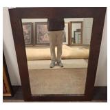 Rectangular Beveled Mirror in Hammered Metal Frame