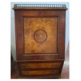 Inlaid Wood Secretary Desk with Drawer Storage