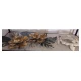 Gold and Silver Metal Wall Sculptures