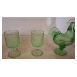 Green Depression Glass Dishware Assortment