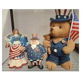 3 Patriotic Figurines with Americana Motif