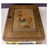Metal Box with Aird-Don Co. Label and Pin-Up Art