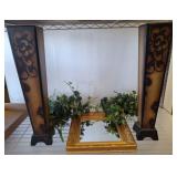 Decorative Mirror with Frame and Candle Stands