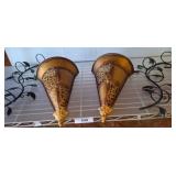 Metal Wall Sconces With Leaf Motif