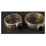 Sterling Silver Black Stone Rings