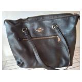 Coach Black Pebbled Leather Tote Bag
