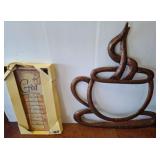 Metal Coffee Cup Wall Decor and Serenity Prayer Ar