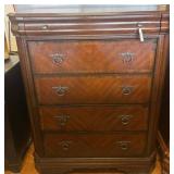 Wooden Chest of Drawers with Felt-Lined Top Drawer