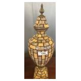 Hand Painted Ceramic Urn With Lid, 25ï¿½ Tall