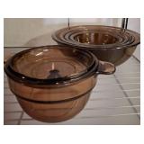 Amber Glass Mixing and Storage Bowls