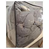 Gray Comforter in Zippered Plastic Packaging