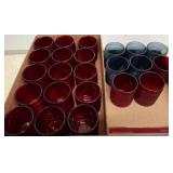 Red and Blue Textured Glass Tumblers