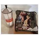 Coca-Cola Straw Holder and Decorative Pillow