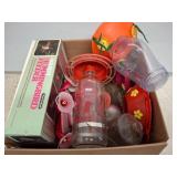 Box Lot of Hummingbird Feeders and Accessories