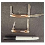 Two Schrade Old Timer Folding Knives