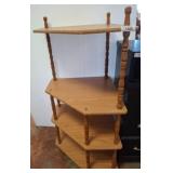 Corner Four-Tier Wooden Display Shelf