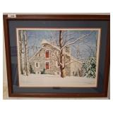 Framed Painting of Winter Scene by Don Campanelli