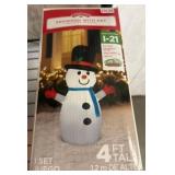 Snowman With Hat Light-Up Yard Decoration