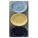 3 Fiesta Ware Oval Serving Bowls