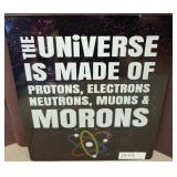 Metal Sign With Science-Themed Text, 12x15
