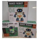 3 Dance Robot Toys in Original Boxes