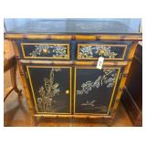 Black and Gold Bamboo-Style Cabinet, 30x15x34