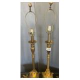 Brass Table Lamps with Urn Bases