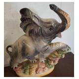 Ceramic Elephant Figurine with Marked Base