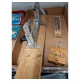 Metalworking Lathe with Collets and Wooden Clamp